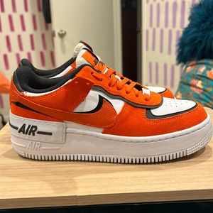Orange/Black Nike Air Force sneakers size: 8.5 womens